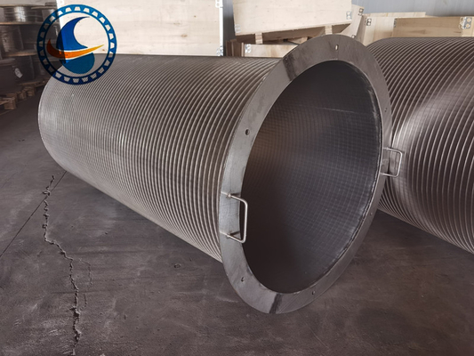 SS304 रिवर्स वेज वायर रोटरी स्क्रीन फिल्टर 800mm x 1500mm